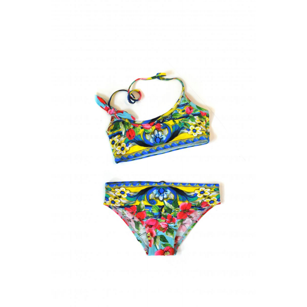 Two-piece floral swimsuit