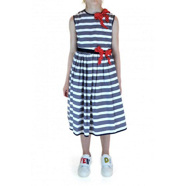 Striped dress with bow