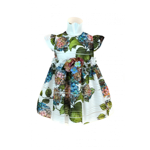 Dress with hydrangea pattern