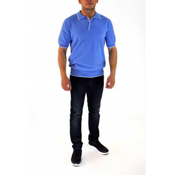Light blue polo with buttons