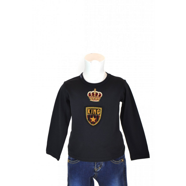 Long-sleeved T-shirt with coat of arms patch