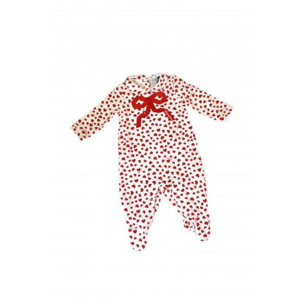 Jumpsuit with hearts and bow
