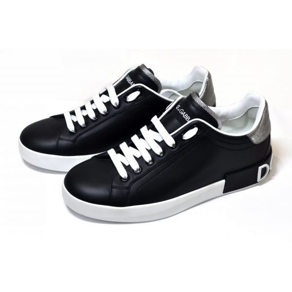 Black sneakers with logo
