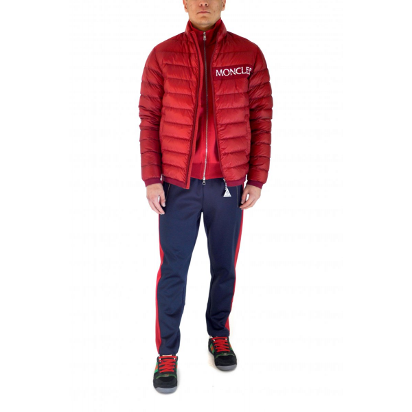 Red jacket with logo