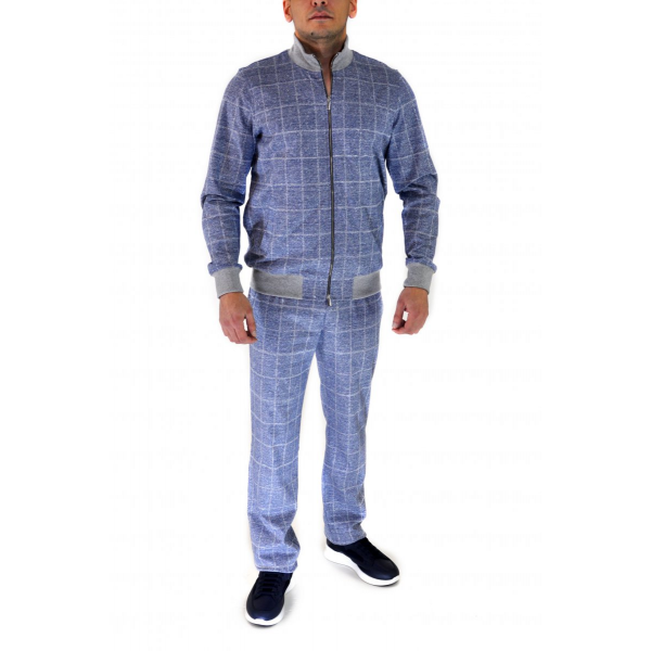 Plaid suit with linen
