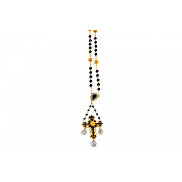 Necklace with cross and crystals