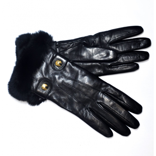 Insulated gloves with fur trim