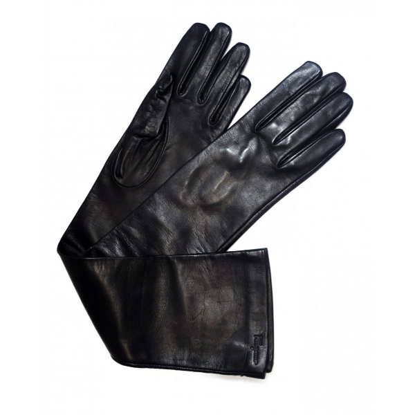Черные длинные перчатки