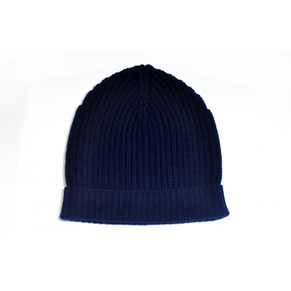 Blue chunky knit hat
