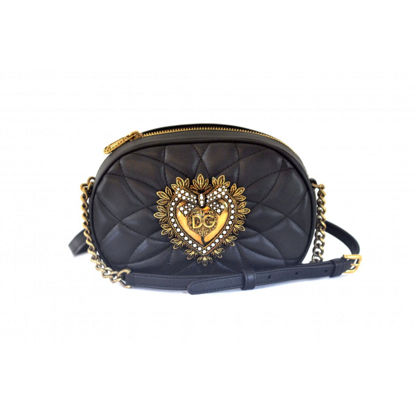 Black handbag with gold buckle Devotion