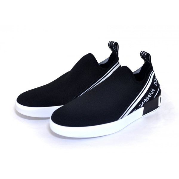 Textile slip-on sneakers with logo