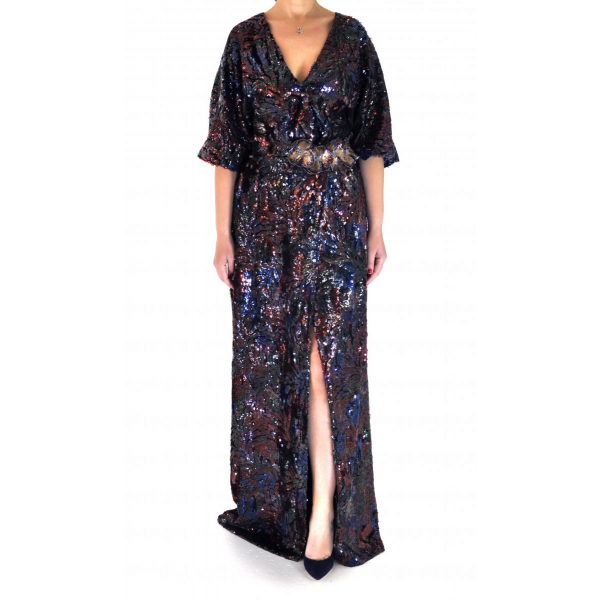 Sequin Wrap Maxi Dress