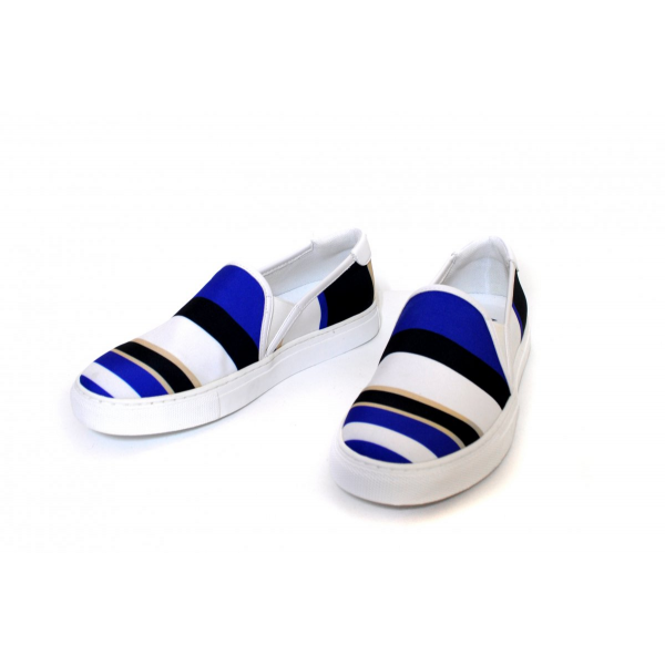 Striped slip-ons