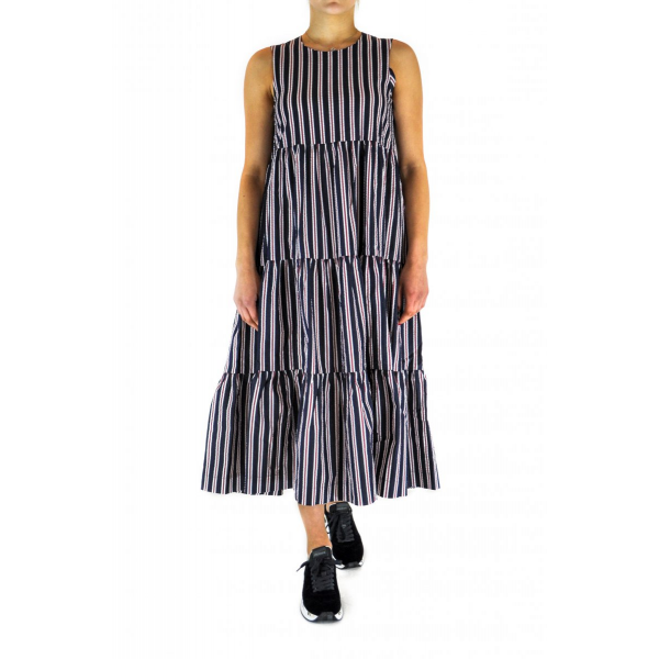 Striped dress with ruffles