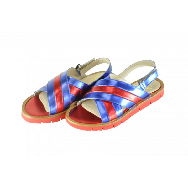 Velcro striped sandals