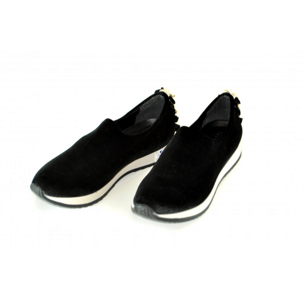 Black slip-on sneakers