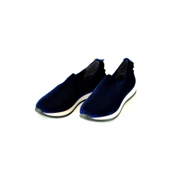 Blue slip-on sneakers