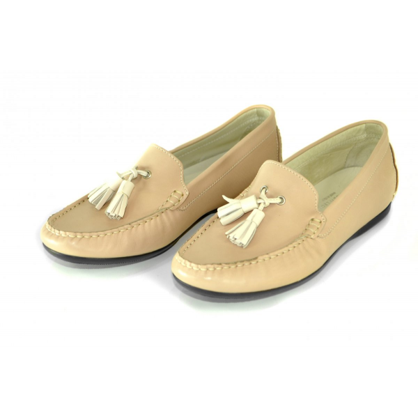Soft pink leather moccasins