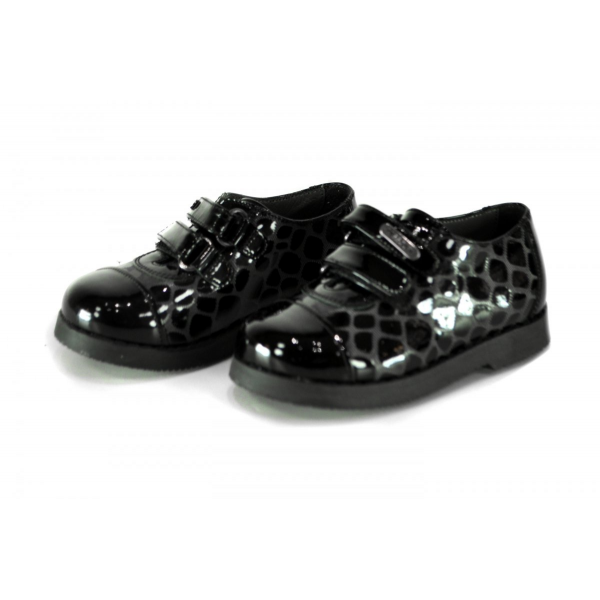 Velcro patent leather shoes