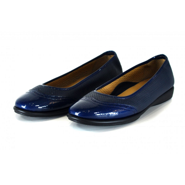Blue ballerinas with orthopedic insole