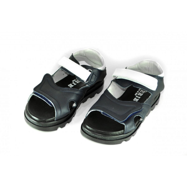 White and blue Velcro sandals