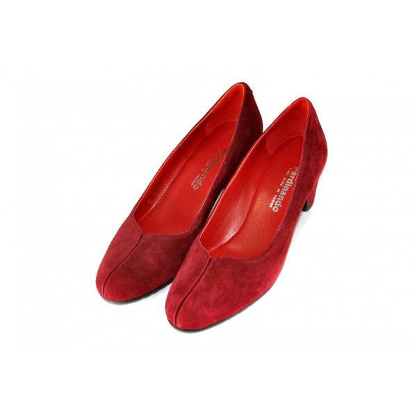 Suede red shoes