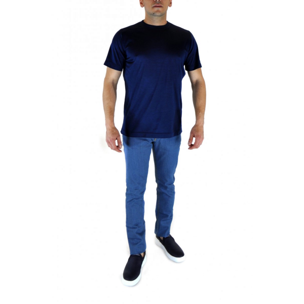 Navy silk t-shirt 