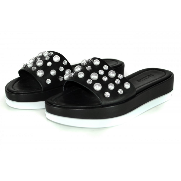 Slides with rhinestones and beads