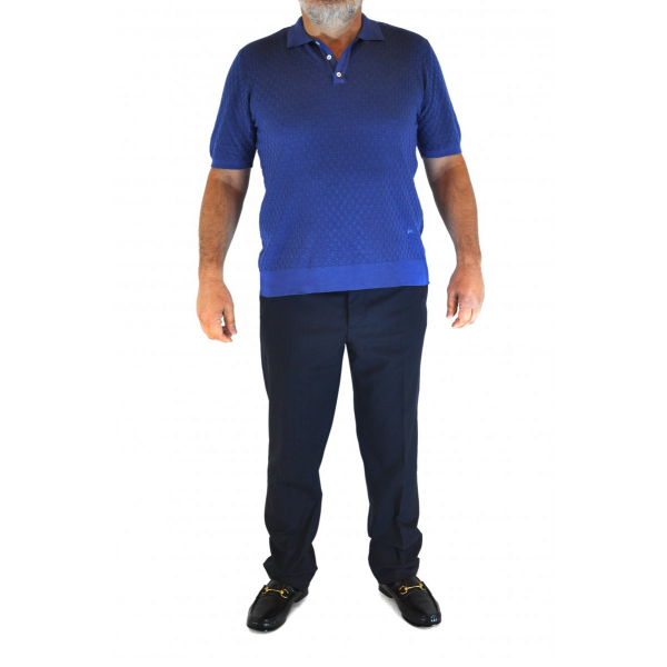 Blue jersey polo