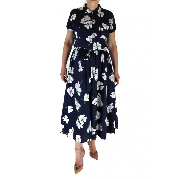 Cotton dress with floral print