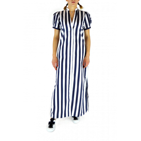 Striped cotton maxi dress