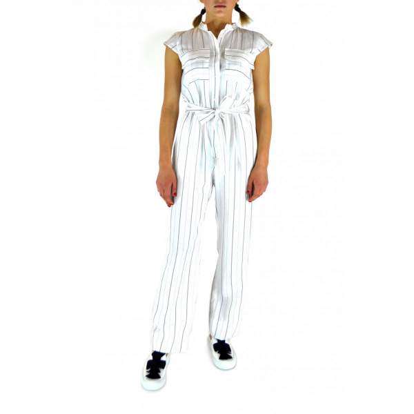 White striped jumpsuit